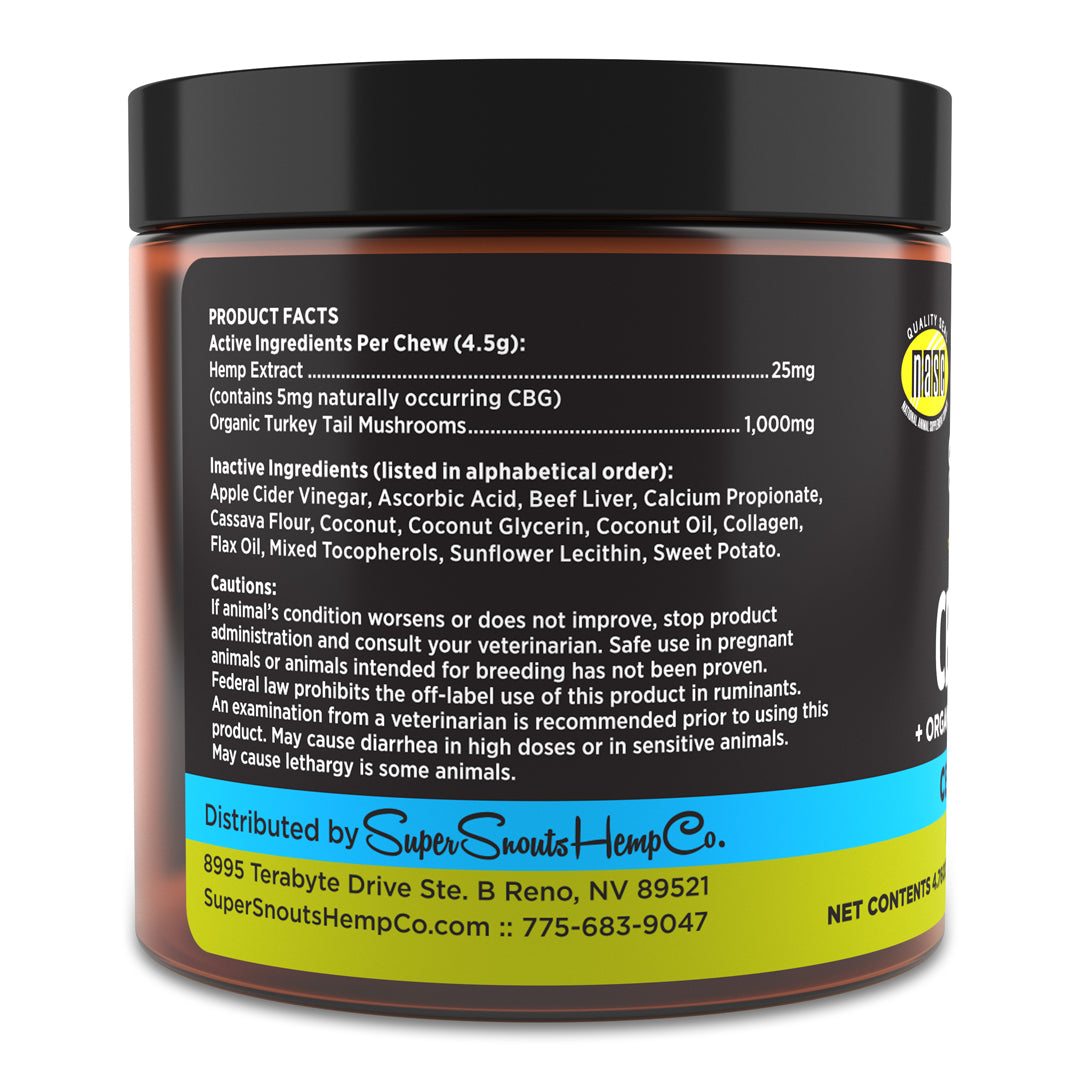 CBG+MOJO :: CBG + Turkey Tail Mushrooms Soft Chews for Pets