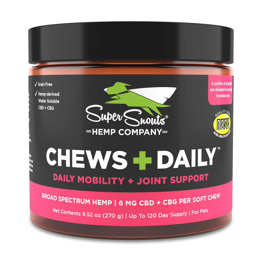 CHEWS WISELY : CHEWS DAILY : DAILY MOBILITY + JOINT SUPPORT – Super Snouts  Hemp Company