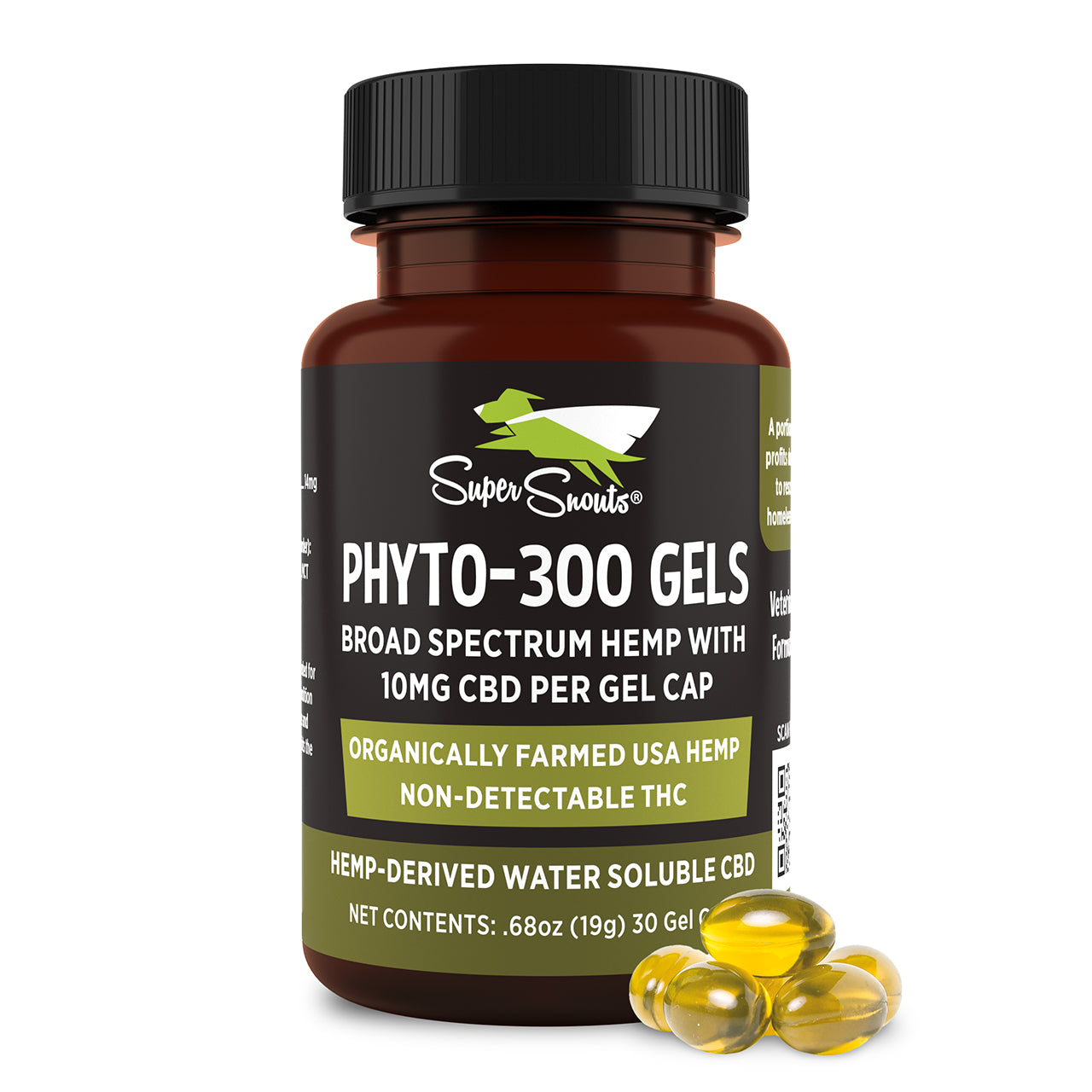 PHYTO-300 GELS :: BROAD SPECTRUM HEMP (10mg CBD per gel cap)